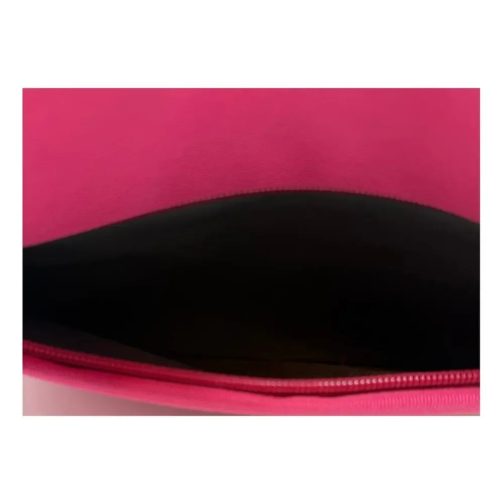 Brinch Laptop Bag Pink Nylon Envelope Style Shoulder Bag Zippered Compartments